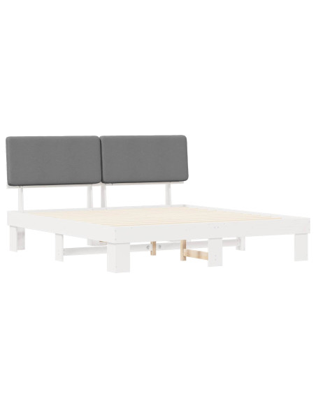Letto con Testiera Rivestita Grigio chiaro 180 x 200 cm