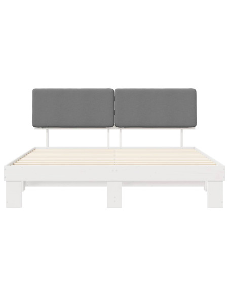 Letto con Testiera Rivestita Grigio chiaro 180 x 200 cm