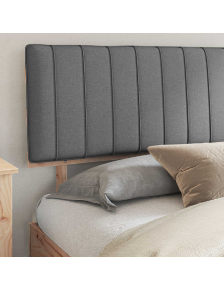 Letto con Testiera Rivestita Grigio chiaro 200 x 200 cm