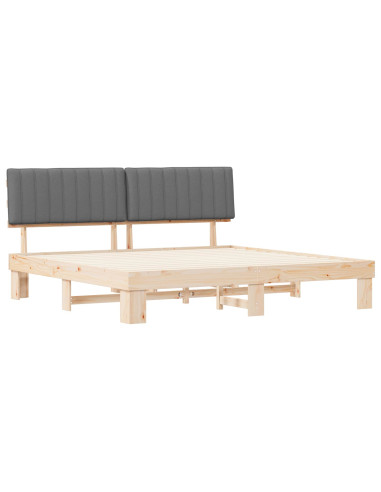 Letto con Testiera Rivestita Grigio chiaro 200 x 200 cm
