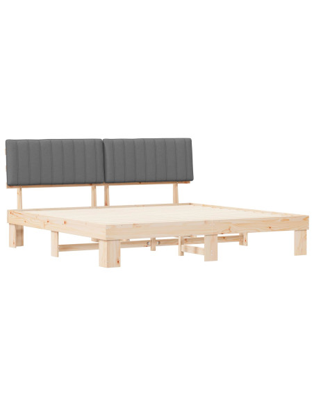 Letto con Testiera Rivestita Grigio chiaro 200 x 200 cm