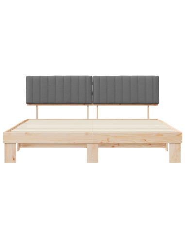 Letto con Testiera Rivestita Grigio chiaro 200 x 200 cm