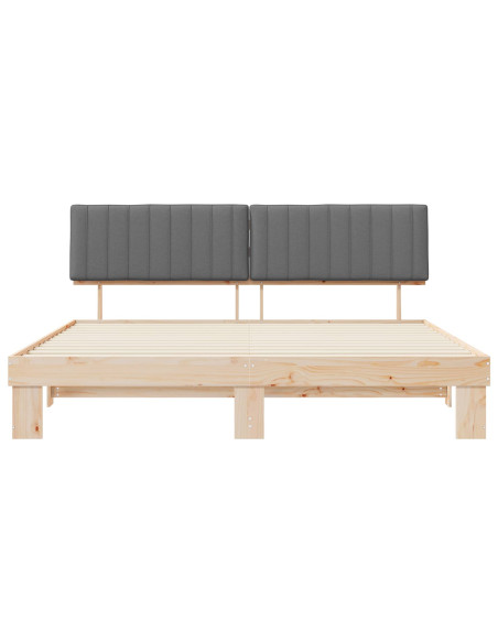 Letto con Testiera Rivestita Grigio chiaro 200 x 200 cm