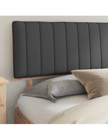Letto con Testiera Rivestita Grigio scuro 200 x 200 cm