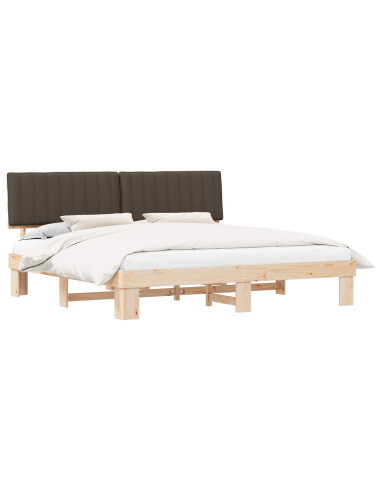Letto con Testiera Rivestita Talpa 200 x 200 cm Pino massello