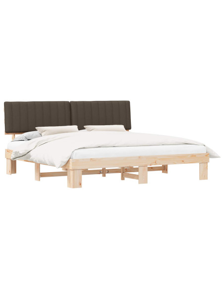 Letto con Testiera Rivestita Talpa 200 x 200 cm Pino massello