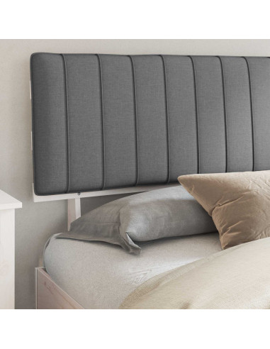 Letto con Testiera Rivestita Grigio chiaro 200 x 200 cm
