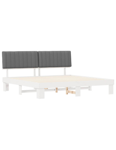 Letto con Testiera Rivestita Grigio chiaro 200 x 200 cm
