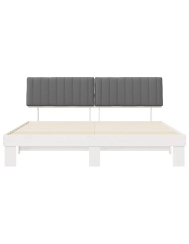 Letto con Testiera Rivestita Grigio chiaro 200 x 200 cm