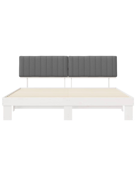 Letto con Testiera Rivestita Grigio chiaro 200 x 200 cm