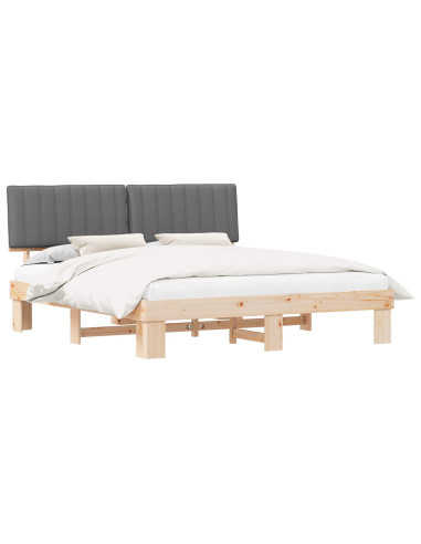 Letto con Testiera Rivestita Grigio chiaro 180 x 200 cm