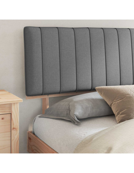 Letto con Testiera Rivestita Grigio chiaro 180 x 200 cm