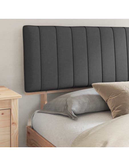 Letto con Testiera Rivestita Grigio scuro 180 x 200 cm