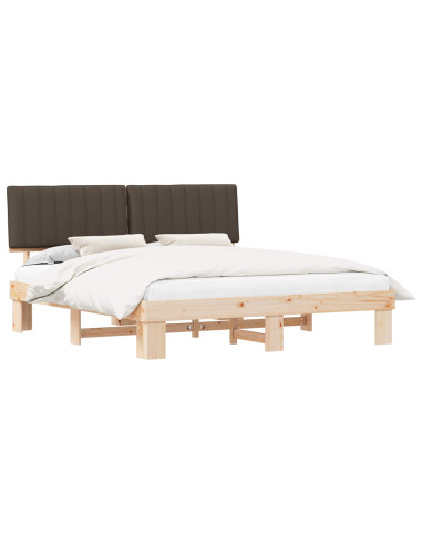 Letto con Testiera Rivestita Talpa 180 x 200 cm Pino massello