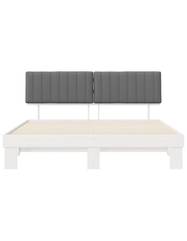 Letto con Testiera Rivestita Grigio chiaro 180 x 200 cm