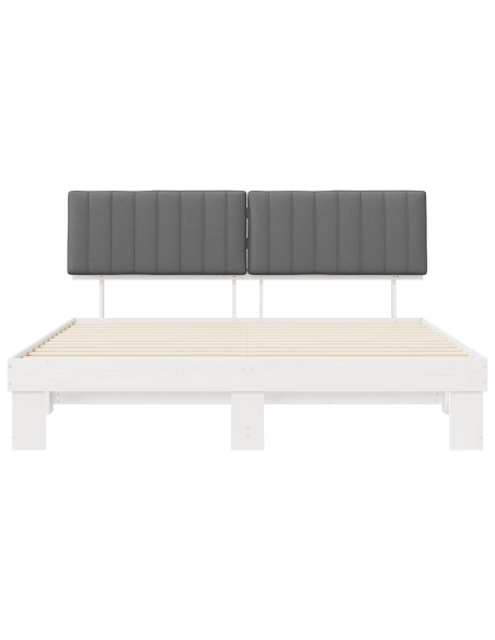 Letto con Testiera Rivestita Grigio chiaro 180 x 200 cm