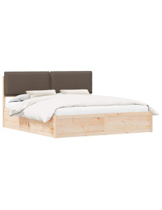 Letto con Testiera Rivestita Talpa 200 x 200 cm Pino massello 2