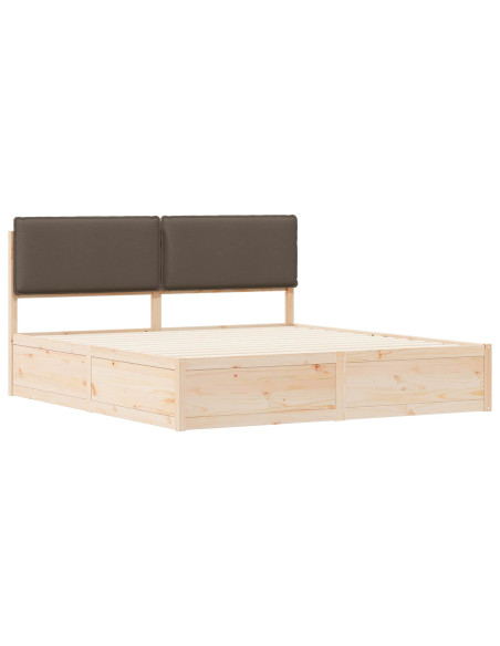 Letto con Testiera Rivestita Talpa 200 x 200 cm Pino massello