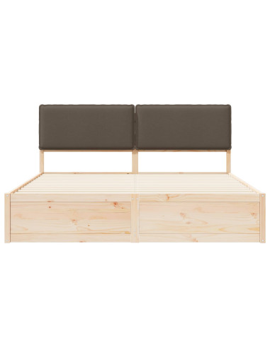 Letto con Testiera Rivestita Talpa 200 x 200 cm Pino massello