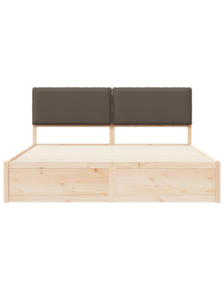 Letto con Testiera Rivestita Talpa 200 x 200 cm Pino massello