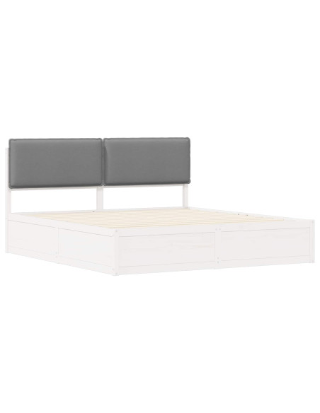 Letto con Testiera Rivestita Grigio chiaro 200 x 200 cm