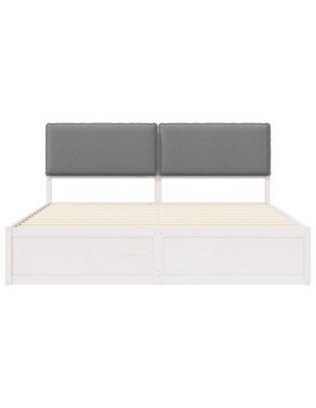 Letto con Testiera Rivestita Grigio chiaro 200 x 200 cm