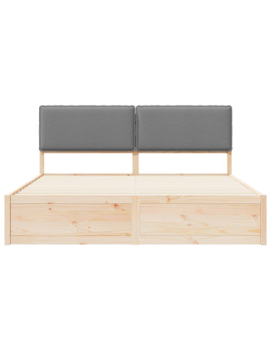 Letto con Testiera Rivestita Grigio chiaro 180 x 200 cm