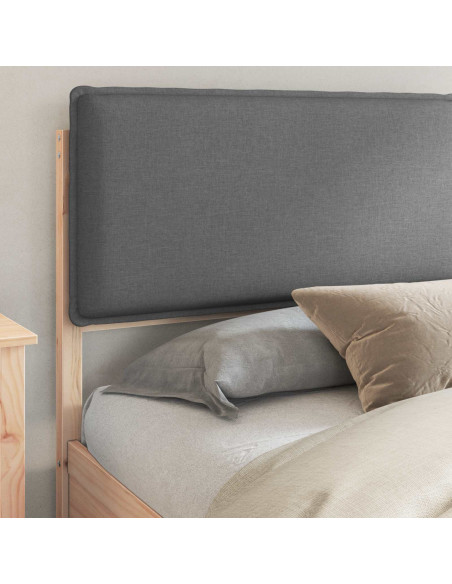 Letto con Testiera Rivestita Grigio scuro 180 x 200 cm
