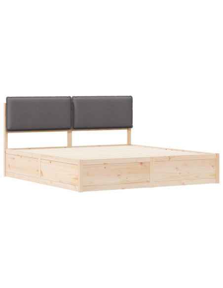 Letto con Testiera Rivestita Grigio scuro 180 x 200 cm