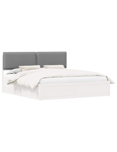 Letto con Testiera Rivestita Grigio chiaro 180 x 200 cm