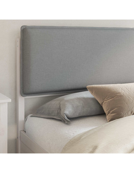 Letto con Testiera Rivestita Grigio chiaro 180 x 200 cm