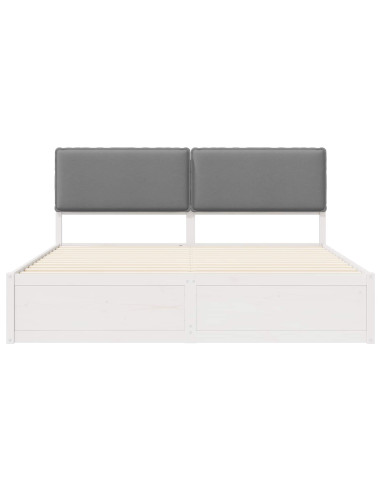 Letto con Testiera Rivestita Grigio chiaro 180 x 200 cm