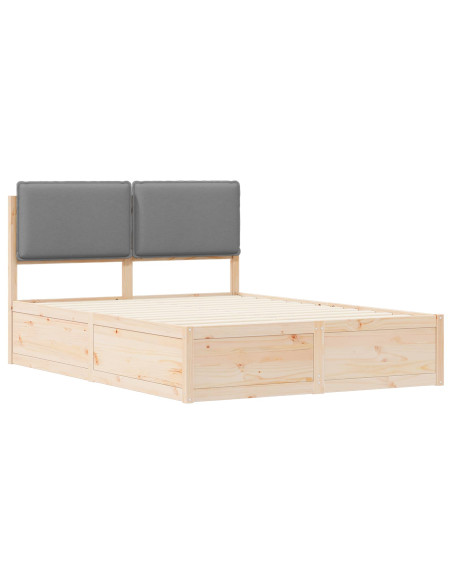 Letto con Testiera Rivestita Grigio chiaro 160 x 200 cm