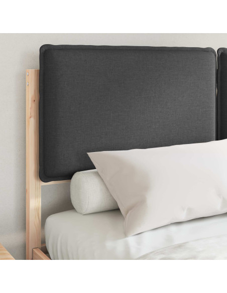 Letto con Testiera Rivestita Grigio scuro 160 x 200 cm