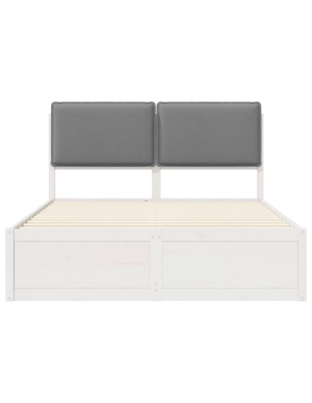 Letto con Testiera Rivestita Grigio chiaro 160 x 200 cm