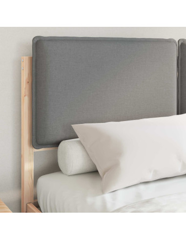 Letto con Testiera Rivestita Grigio chiaro 150 x 200 cm