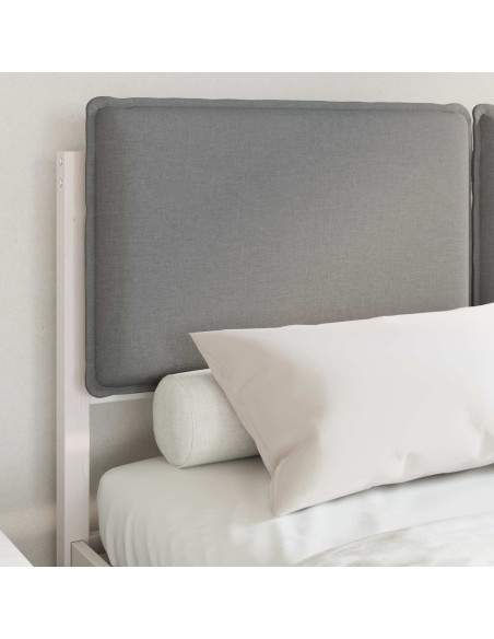 Letto con Testiera Rivestita Grigio chiaro 150 x 200 cm
