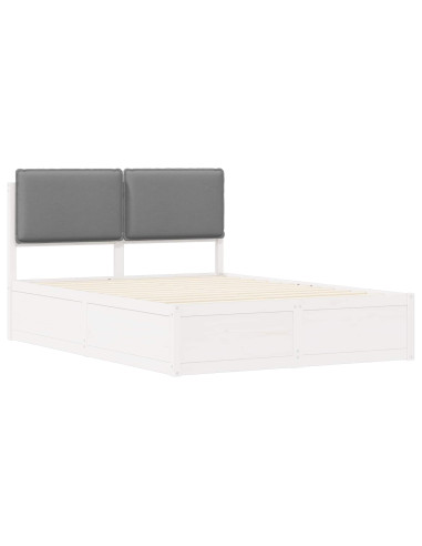 Letto con Testiera Rivestita Grigio chiaro 150 x 200 cm