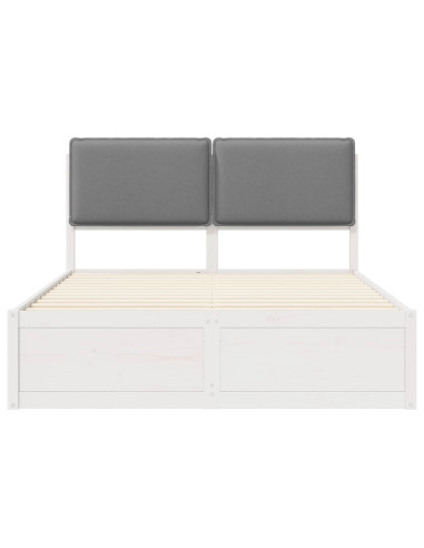 Letto con Testiera Rivestita Grigio chiaro 150 x 200 cm