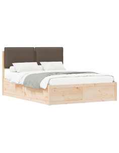 Letto con Testiera Rivestita Talpa 140 x 190 cm Pino massello 2