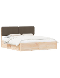 Letto con Testiera Rivestita Talpa 200 x 200 cm Pino massello 2