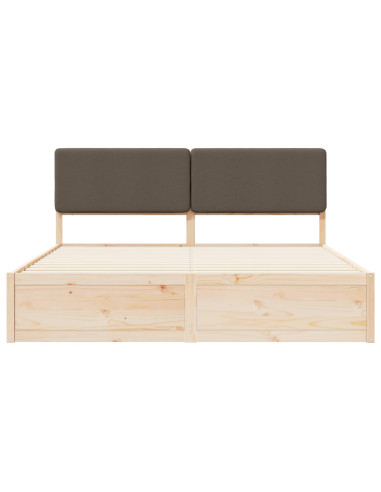 Letto con Testiera Rivestita Talpa 200 x 200 cm Pino massello