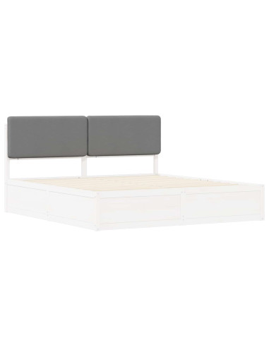 Letto con Testiera Rivestita Grigio chiaro 200 x 200 cm