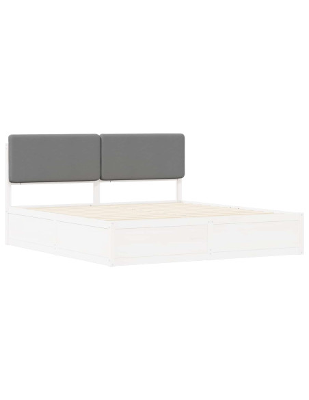 Letto con Testiera Rivestita Grigio chiaro 200 x 200 cm