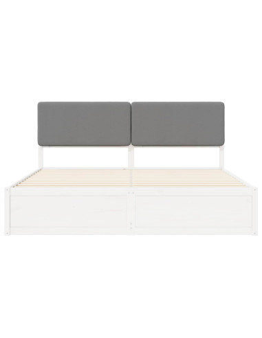 Letto con Testiera Rivestita Grigio chiaro 200 x 200 cm