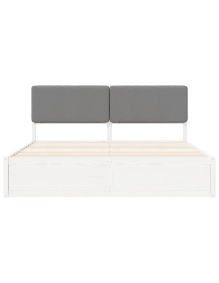 Letto con Testiera Rivestita Grigio chiaro 200 x 200 cm