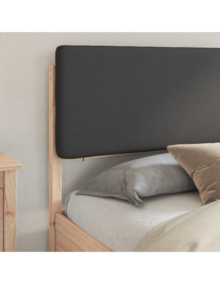 Letto con Testiera Rivestita Grigio scuro 180 x 200 cm