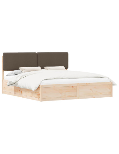 Letto con Testiera Rivestita Talpa 180 x 200 cm Pino massello