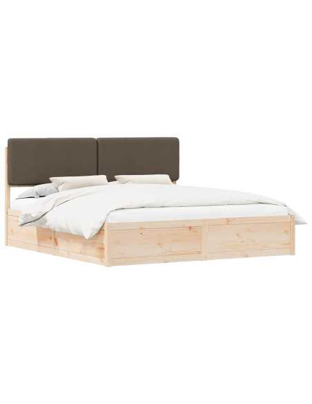 Letto con Testiera Rivestita Talpa 180 x 200 cm Pino massello