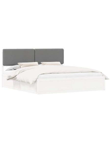 Letto con Testiera Rivestita Grigio chiaro 180 x 200 cm